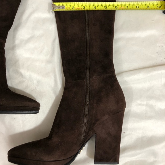 PRADA Brown suede boots size 36.5 - Picture 7 of 8